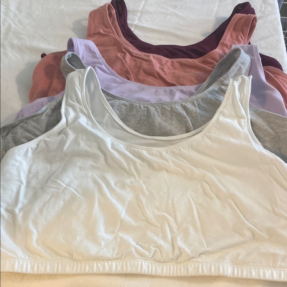 Fruit of the Loom 5 pc lot. Size 48 comfort tank bras. Great colors. - Picture 4 of 7
